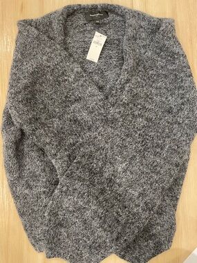 Banana Republic Grey Marled V-Neck Sweater